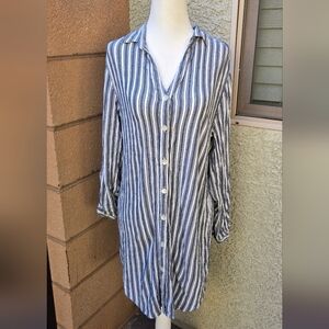 Club Z Collection Gauze Button Down Dress